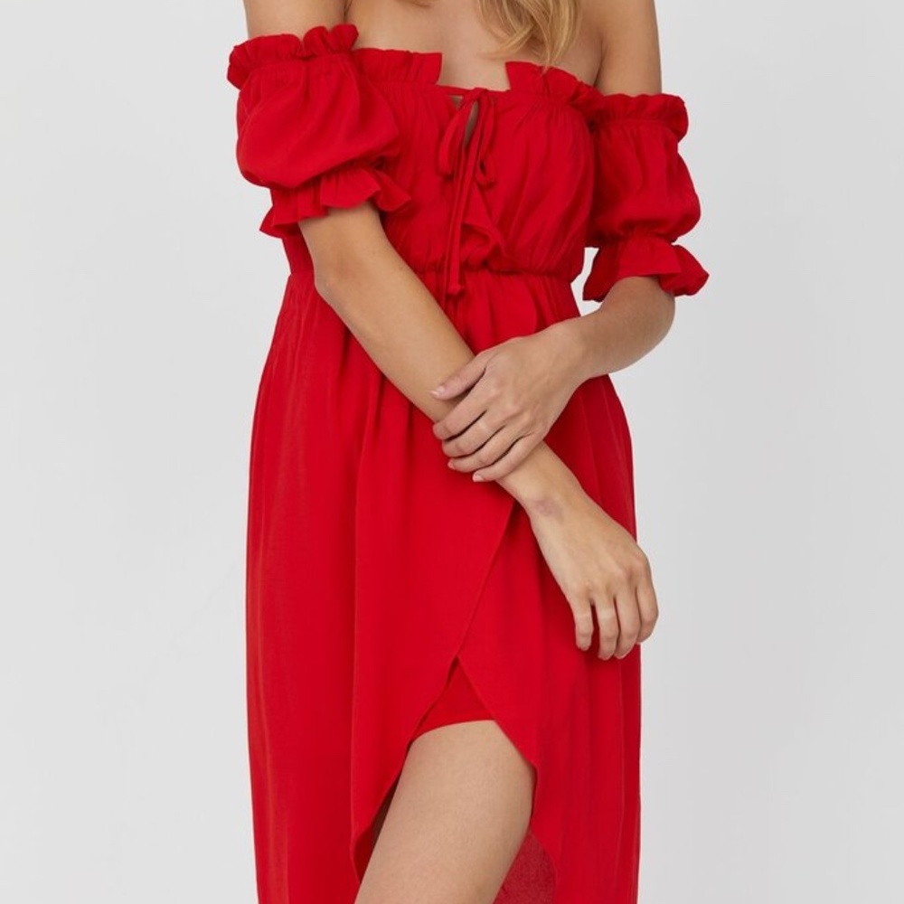 Haute Rogue Sue Off Shoulder Dress